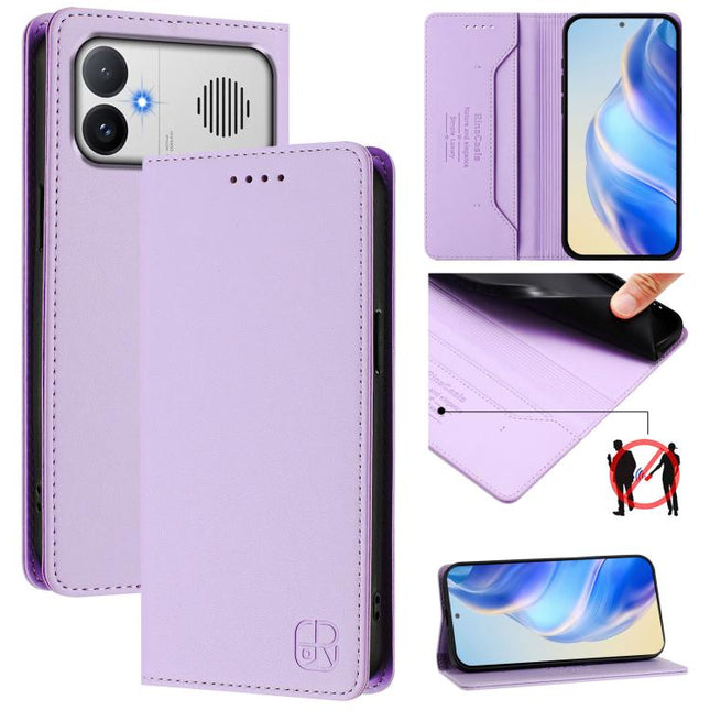 RC01 Dual-Folded Magnetic Suction RFID Leather Phone Case, For Redmi A7 / A5 171mm / Poco C71 4G, For Redmi K90 Max 5G, For Redmi A7 Pro 171mm / Poco C81 / C85x 5G