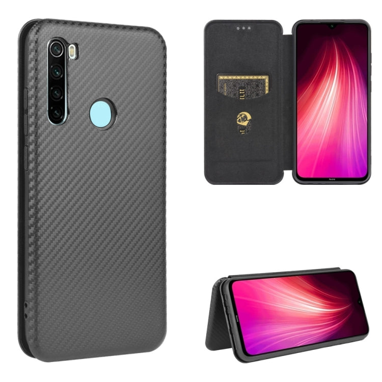 Carbon Fiber Texture Magnetic Horizontal Flip TPU + PC + PU Leather Case with Card Slot, For Xiaomi Redmi Note 8 Pro, For Xiaomi Redmi Note 9, For Xiaomi Redmi Note 9S, For Xiaomi Redmi Note 8T
