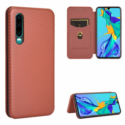 Carbon Fiber Texture Magnetic Horizontal Flip TPU + PC + PU Leather Case with Card Slot, For Huawei Mate 30 Pro, For Huawei Mate 30, For Huawei nova 6 SE / nova 7i, For Huawei P30