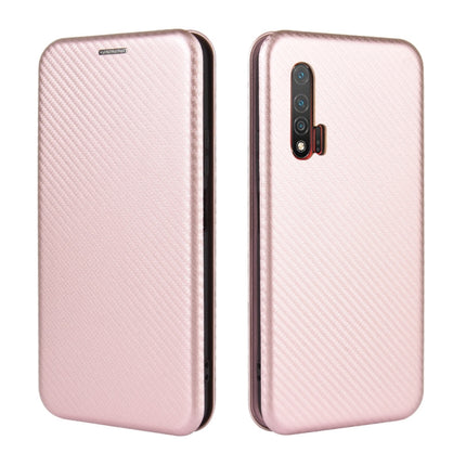 Carbon Fiber Texture Magnetic Horizontal Flip TPU + PC + PU Leather Case with Card Slot, For Huawei nova 6 5G, For Huawei nova 7 Pro 5G, For Huawei nova 7 5G, For Huawei P Smart Z / Y9 Prime (2019)