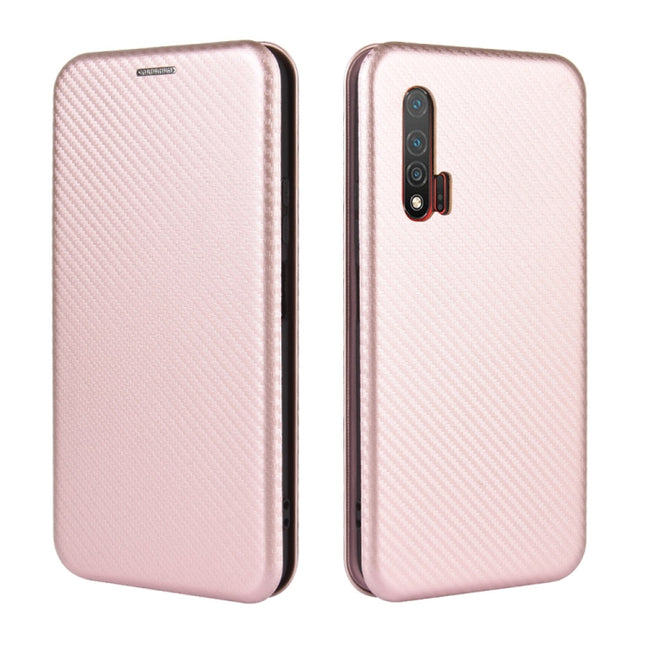 Carbon Fiber Texture Magnetic Horizontal Flip TPU + PC + PU Leather Case with Card Slot, For Huawei nova 6 5G, For Huawei nova 7 Pro 5G, For Huawei nova 7 5G, For Huawei P Smart Z / Y9 Prime (2019)
