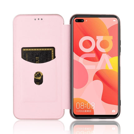 Carbon Fiber Texture Magnetic Horizontal Flip TPU + PC + PU Leather Case with Card Slot, For Huawei nova 6 5G, For Huawei nova 7 Pro 5G, For Huawei nova 7 5G, For Huawei P Smart Z / Y9 Prime (2019)