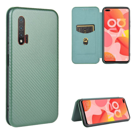 Carbon Fiber Texture Magnetic Horizontal Flip TPU + PC + PU Leather Case with Card Slot, For Huawei nova 6 5G, For Huawei nova 7 Pro 5G, For Huawei nova 7 5G, For Huawei P Smart Z / Y9 Prime (2019)