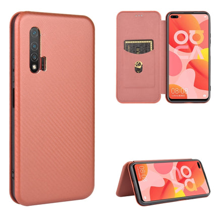 Carbon Fiber Texture Magnetic Horizontal Flip TPU + PC + PU Leather Case with Card Slot, For Huawei nova 6 5G, For Huawei nova 7 Pro 5G, For Huawei nova 7 5G, For Huawei P Smart Z / Y9 Prime (2019)