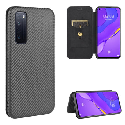Carbon Fiber Texture Magnetic Horizontal Flip TPU + PC + PU Leather Case with Card Slot, For Huawei nova 6 5G, For Huawei nova 7 Pro 5G, For Huawei nova 7 5G, For Huawei P Smart Z / Y9 Prime (2019)