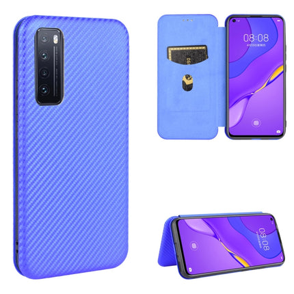 Carbon Fiber Texture Magnetic Horizontal Flip TPU + PC + PU Leather Case with Card Slot, For Huawei nova 6 5G, For Huawei nova 7 Pro 5G, For Huawei nova 7 5G, For Huawei P Smart Z / Y9 Prime (2019)