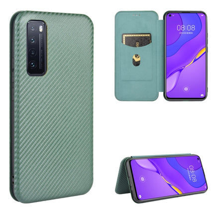 Carbon Fiber Texture Magnetic Horizontal Flip TPU + PC + PU Leather Case with Card Slot, For Huawei nova 6 5G, For Huawei nova 7 Pro 5G, For Huawei nova 7 5G, For Huawei P Smart Z / Y9 Prime (2019)