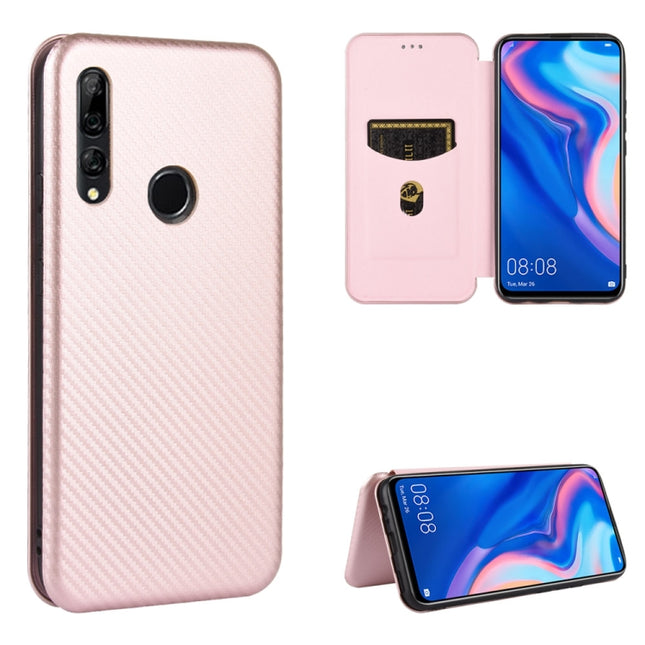 Carbon Fiber Texture Magnetic Horizontal Flip TPU + PC + PU Leather Case with Card Slot, For Huawei nova 6 5G, For Huawei nova 7 Pro 5G, For Huawei nova 7 5G, For Huawei P Smart Z / Y9 Prime (2019)