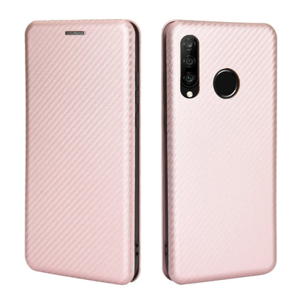 Carbon Fiber Texture Magnetic Horizontal Flip TPU + PC + PU Leather Case with Card Slot, For Huawei P30 Lite / nova 4e, For Huawei P30 Pro, For Huawei P40 Pro+, For Huawei P40 Pro