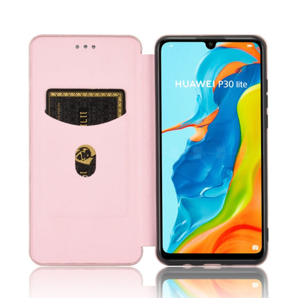 Carbon Fiber Texture Magnetic Horizontal Flip TPU + PC + PU Leather Case with Card Slot, For Huawei P30 Lite / nova 4e, For Huawei P30 Pro, For Huawei P40 Pro+, For Huawei P40 Pro