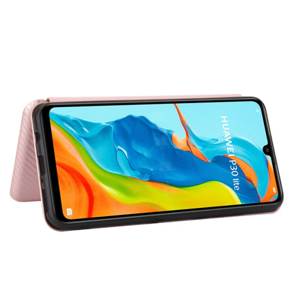 Carbon Fiber Texture Magnetic Horizontal Flip TPU + PC + PU Leather Case with Card Slot, For Huawei P30 Lite / nova 4e, For Huawei P30 Pro, For Huawei P40 Pro+, For Huawei P40 Pro