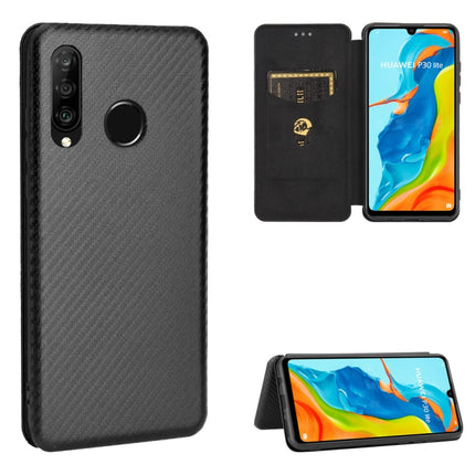Carbon Fiber Texture Magnetic Horizontal Flip TPU + PC + PU Leather Case with Card Slot, For Huawei P30 Lite / nova 4e, For Huawei P30 Pro, For Huawei P40 Pro+, For Huawei P40 Pro