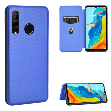 Carbon Fiber Texture Magnetic Horizontal Flip TPU + PC + PU Leather Case with Card Slot, For Huawei P30 Lite / nova 4e, For Huawei P30 Pro, For Huawei P40 Pro+, For Huawei P40 Pro