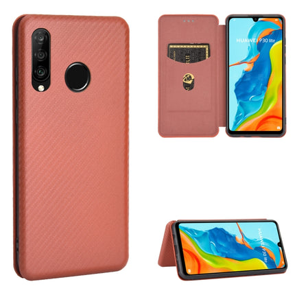 Carbon Fiber Texture Magnetic Horizontal Flip TPU + PC + PU Leather Case with Card Slot, For Huawei P30 Lite / nova 4e, For Huawei P30 Pro, For Huawei P40 Pro+, For Huawei P40 Pro