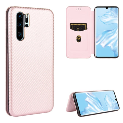 Carbon Fiber Texture Magnetic Horizontal Flip TPU + PC + PU Leather Case with Card Slot, For Huawei P30 Lite / nova 4e, For Huawei P30 Pro, For Huawei P40 Pro+, For Huawei P40 Pro