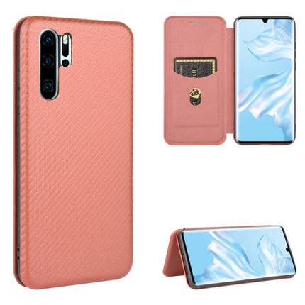 Carbon Fiber Texture Magnetic Horizontal Flip TPU + PC + PU Leather Case with Card Slot, For Huawei P30 Lite / nova 4e, For Huawei P30 Pro, For Huawei P40 Pro+, For Huawei P40 Pro
