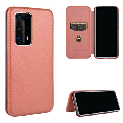 Carbon Fiber Texture Magnetic Horizontal Flip TPU + PC + PU Leather Case with Card Slot, For Huawei P30 Lite / nova 4e, For Huawei P30 Pro, For Huawei P40 Pro+, For Huawei P40 Pro