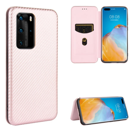 Carbon Fiber Texture Magnetic Horizontal Flip TPU + PC + PU Leather Case with Card Slot, For Huawei P30 Lite / nova 4e, For Huawei P30 Pro, For Huawei P40 Pro+, For Huawei P40 Pro