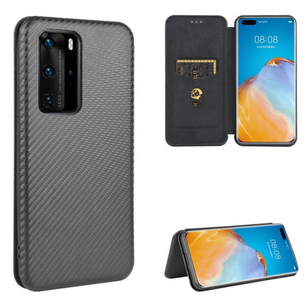 Carbon Fiber Texture Magnetic Horizontal Flip TPU + PC + PU Leather Case with Card Slot, For Huawei P30 Lite / nova 4e, For Huawei P30 Pro, For Huawei P40 Pro+, For Huawei P40 Pro
