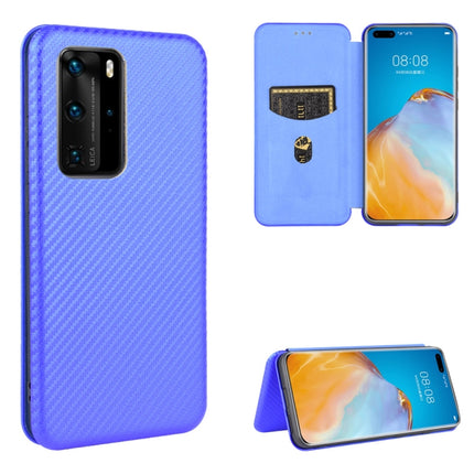 Carbon Fiber Texture Magnetic Horizontal Flip TPU + PC + PU Leather Case with Card Slot, For Huawei P30 Lite / nova 4e, For Huawei P30 Pro, For Huawei P40 Pro+, For Huawei P40 Pro