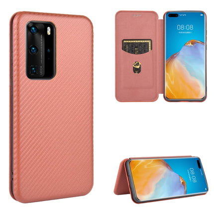 Carbon Fiber Texture Magnetic Horizontal Flip TPU + PC + PU Leather Case with Card Slot, For Huawei P30 Lite / nova 4e, For Huawei P30 Pro, For Huawei P40 Pro+, For Huawei P40 Pro
