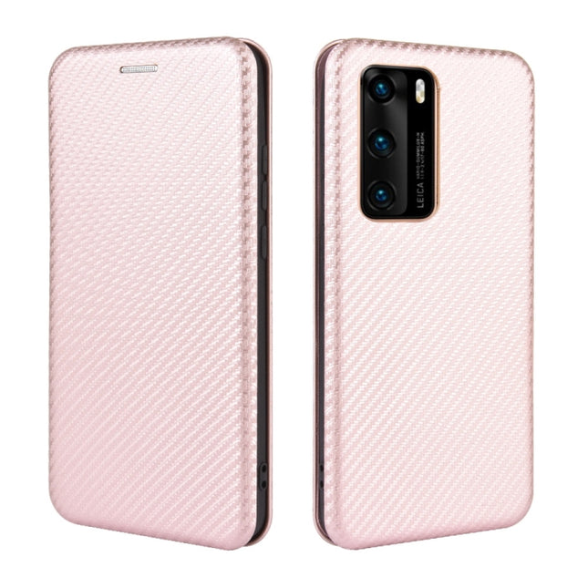 Carbon Fiber Texture Magnetic Horizontal Flip TPU + PC + PU Leather Case with Card Slot, For Huawei P40, For Huawei Y6p, For Huawei Y8p / Enjoy 10S, For Huawei Honor 9X Lite