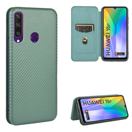 Carbon Fiber Texture Magnetic Horizontal Flip TPU + PC + PU Leather Case with Card Slot, For Huawei P40, For Huawei Y6p, For Huawei Y8p / Enjoy 10S, For Huawei Honor 9X Lite