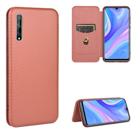 Carbon Fiber Texture Magnetic Horizontal Flip TPU + PC + PU Leather Case with Card Slot, For Huawei P40, For Huawei Y6p, For Huawei Y8p / Enjoy 10S, For Huawei Honor 9X Lite