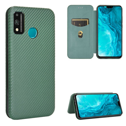 Carbon Fiber Texture Magnetic Horizontal Flip TPU + PC + PU Leather Case with Card Slot, For Huawei P40, For Huawei Y6p, For Huawei Y8p / Enjoy 10S, For Huawei Honor 9X Lite