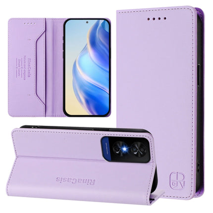 RC01 Dual-Folded Magnetic Suction RFID Leather Phone Case, For TCL 60 NxtPaper, For TCL 605 / 60 SE, For TCL 50 5G / XE Nxtpaper 5G / XE 5G