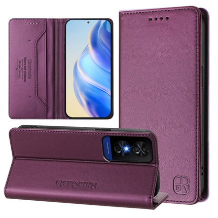 RC01 Dual-Folded Magnetic Suction RFID Leather Phone Case, For TCL 60 NxtPaper, For TCL 605 / 60 SE, For TCL 50 5G / XE Nxtpaper 5G / XE 5G