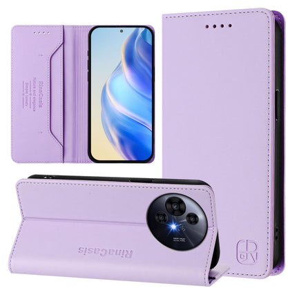RC01 Dual-Folded Magnetic Suction RFID Leather Phone Case, For TCL 50 Pro NxtPaper, For TCL 50 LE, For TCL 201