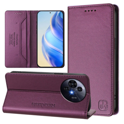 RC01 Dual-Folded Magnetic Suction RFID Leather Phone Case, For TCL 50 Pro NxtPaper, For TCL 50 LE, For TCL 201