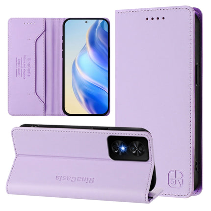 RC01 Dual-Folded Magnetic Suction RFID Leather Phone Case, For TCL 50 XL 5G, For TCL 50 XE, For TCL 50 SE