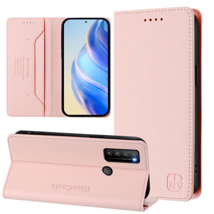 RC01 Dual-Folded Magnetic Suction RFID Leather Phone Case, For TCL 403, For TCL 40 R 5G, For TCL 30 XL / T701DL