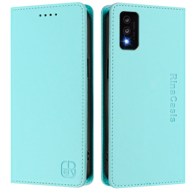 RC01 Dual-Folded Magnetic Suction RFID Leather Phone Case, For TCL 30T / T603DL, For TCL 30Z / T602DL, For TCL 30 4G / 30 5G / 30+