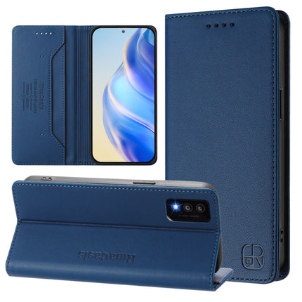 RC01 Dual-Folded Magnetic Suction RFID Leather Phone Case, For TCL 30T / T603DL, For TCL 30Z / T602DL, For TCL 30 4G / 30 5G / 30+