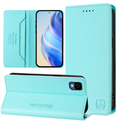 RC01 Dual-Folded Magnetic Suction RFID Leather Phone Case, For TCL 30T / T603DL, For TCL 30Z / T602DL, For TCL 30 4G / 30 5G / 30+