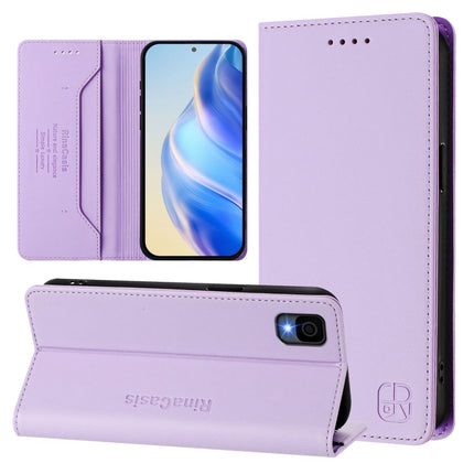 RC01 Dual-Folded Magnetic Suction RFID Leather Phone Case, For TCL 30T / T603DL, For TCL 30Z / T602DL, For TCL 30 4G / 30 5G / 30+