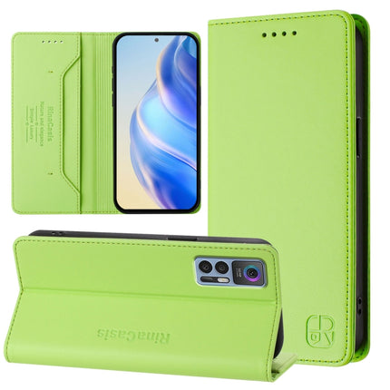 RC01 Dual-Folded Magnetic Suction RFID Leather Phone Case, For TCL 30T / T603DL, For TCL 30Z / T602DL, For TCL 30 4G / 30 5G / 30+