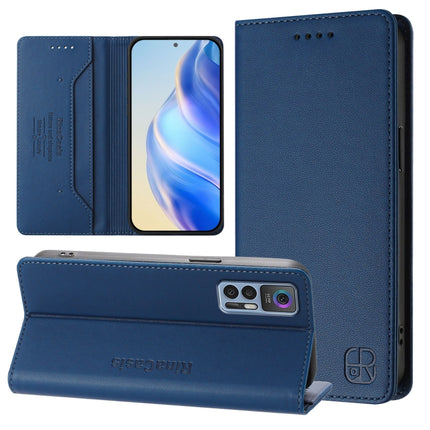 RC01 Dual-Folded Magnetic Suction RFID Leather Phone Case, For TCL 30T / T603DL, For TCL 30Z / T602DL, For TCL 30 4G / 30 5G / 30+