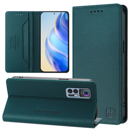RC01 Dual-Folded Magnetic Suction RFID Leather Phone Case, For TCL 30T / T603DL, For TCL 30Z / T602DL, For TCL 30 4G / 30 5G / 30+
