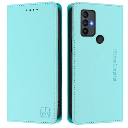 RC01 Dual-Folded Magnetic Suction RFID Leather Phone Case, For TCL 30 SE, For TCL 30 XE 5G, For TCL 20 R 5G