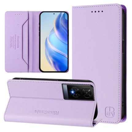 RC01 Dual-Folded Magnetic Suction RFID Leather Phone Case, For TCL 50 XL 5G, For TCL 50 XE, For TCL 50 SE