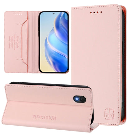 RC01 Dual-Folded Magnetic Suction RFID Leather Phone Case, For TCL 50 Pro NxtPaper, For TCL 50 LE, For TCL 201