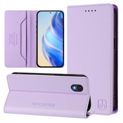 RC01 Dual-Folded Magnetic Suction RFID Leather Phone Case, For TCL 50 Pro NxtPaper, For TCL 50 LE, For TCL 201