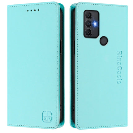 RC01 Dual-Folded Magnetic Suction RFID Leather Phone Case, For TCL 305 / 306, For TCL Stylus 5G, For TCL 303