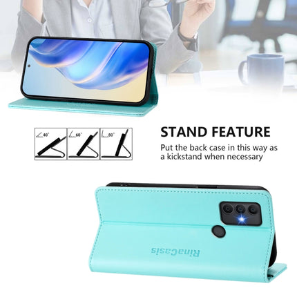 RC01 Dual-Folded Magnetic Suction RFID Leather Phone Case, For TCL 305 / 306, For TCL Stylus 5G, For TCL 303