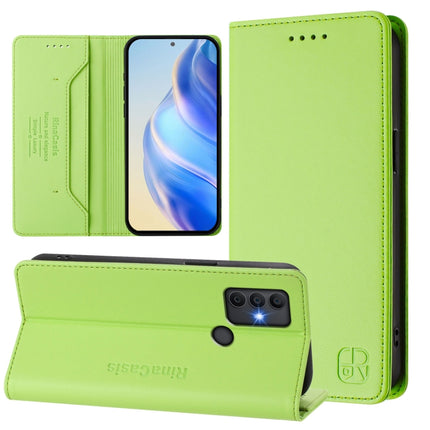 RC01 Dual-Folded Magnetic Suction RFID Leather Phone Case, For TCL 305 / 306, For TCL Stylus 5G, For TCL 303