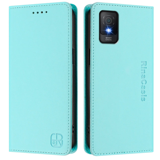 RC01 Dual-Folded Magnetic Suction RFID Leather Phone Case, For TCL 403, For TCL 40 R 5G, For TCL 30 XL / T701DL